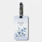 Botanical Blue Flowers Gepäckmarke Gepäckanhänger (Rückseite vertikal)