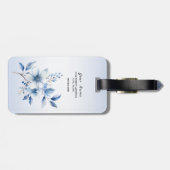 Botanical Blue Flowers Gepäckmarke Gepäckanhänger (Rückseite horizontal)