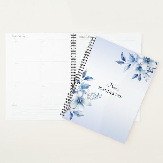 Botanical Blue Flowers Hochzeitsplaner Planer (Anzeige)