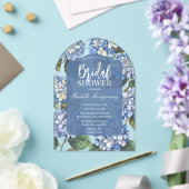 Botanical Blue Hydrangea Floral Acryleinladungen (Insitu (Hochzeit))