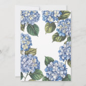 Botanical Blue Hydrangea Floral Einladung (Rückseite)