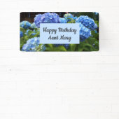 Botanical Blue Hydrangea Floral Geburtstag Banner (InSitu)