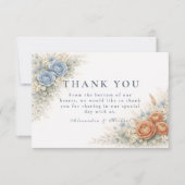 Botanical Blue Rose Wedding Dankeskarte (Vorderseite)