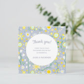 Botanical Blue Wildblume Floral Wedding Vielen Dan (Stehend Vorderseite)