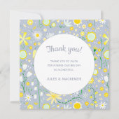 Botanical Blue Wildblume Floral Wedding Vielen Dan (Vorderseite)