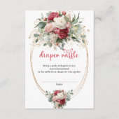 Botanical Blush Burgundy Floral Diaper Raffle Begleitkarte (Vorderseite)