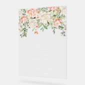 Botanical Blush Pink Floral Wedding Welcome Sign Acrylschild (Winkel)