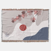 Botanical Boho Blue Magenta Decke (Vorderseite)