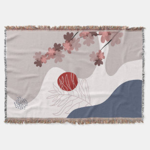 Botanical Boho Blue Magenta Decke