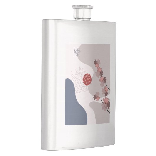 Botanical Boho Blue Magenta Flachmann (Rechts)