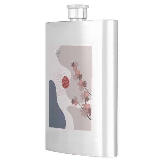 Botanical Boho Blue Magenta Flachmann (Links)