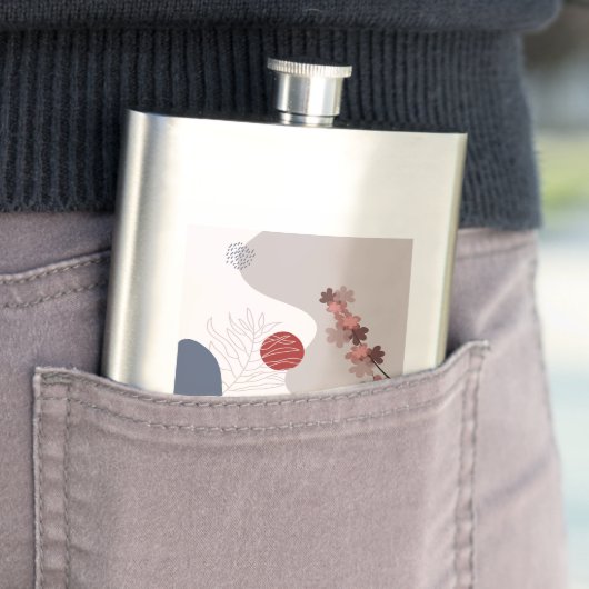 Botanical Boho Blue Magenta Flachmann (Beispiel)