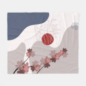 Botanical Boho Blue Magenta Fleecedecke (Vorderseite (Horizontal))