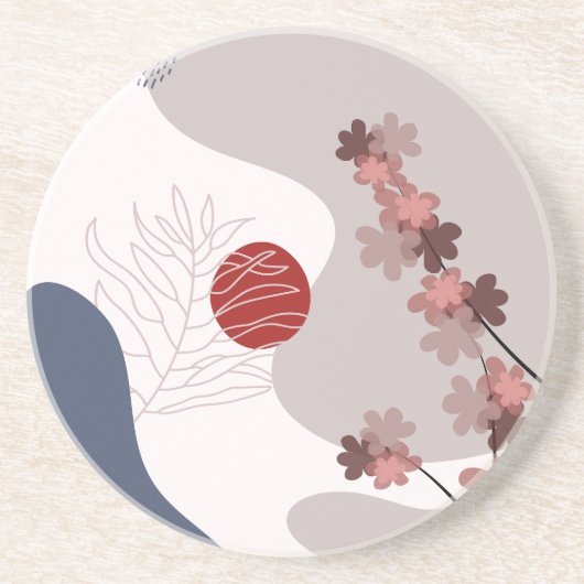 Botanical Boho Blue Magenta Getränkeuntersetzer (Vorne)