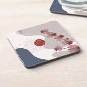 Botanical Boho Blue Magenta Getränkeuntersetzer (Linke Seite)