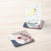 Botanical Boho Blue Magenta Getränkeuntersetzer (Rechte Seite)