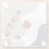 Botanical Boho Blue Magenta Glasuntersetzer (Rückseite)