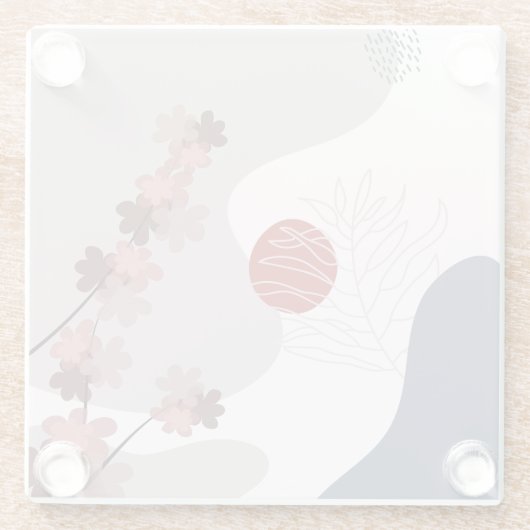 Botanical Boho Blue Magenta Glasuntersetzer (Rückseite)