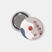 Botanical Boho Blue Magenta Magnet (Vorderseite/Rückseite)