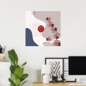 Botanical Boho Blue Magenta Poster (Heimbüro)