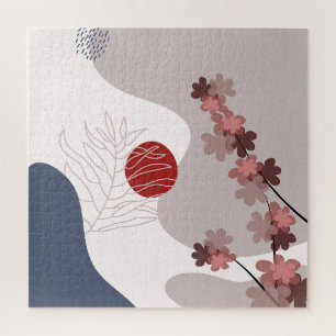 Botanical Boho Blue Magenta Puzzle