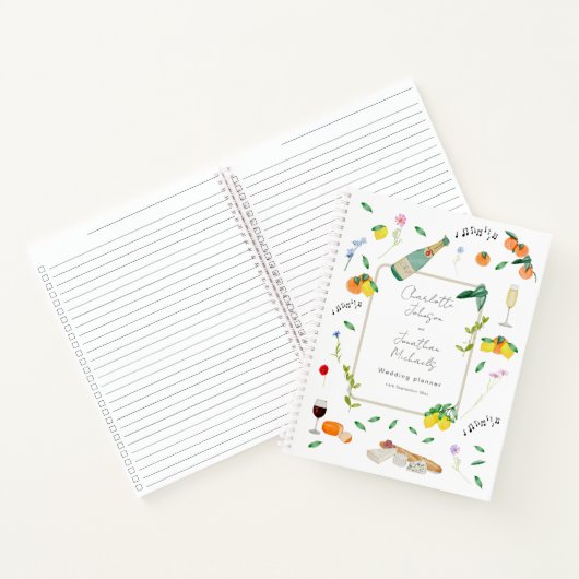 Botanical Boho Citrus Sommer Hochzeitsplaner Notizblock (Innenseite)