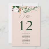 Botanical Boho Custom Guest Name Tischnummer (Vorderseite)