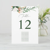 Botanical Boho Custom Guest Name Tischnummer (Stehend Vorderseite)