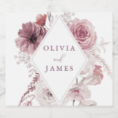 Botanical Boho Floral Mauve Wedding Bierflaschenetikett (Einzelnes Label)