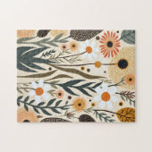 Botanical Boho Flowers Plants Design 389 Puzzle (Horizontal)