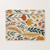 Botanical Boho Flowers Plants Design 390 Puzzle (Horizontal)