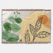 Botanical Boho Green Orange Decke (Vorderseite)