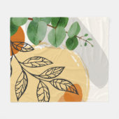 Botanical Boho Green Orange Fleecedecke (Vorderseite (Horizontal))