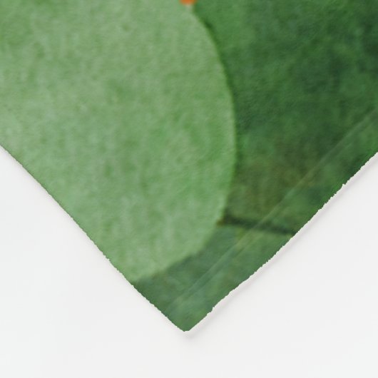 Botanical Boho Green Orange Fleecedecke (Ecke)