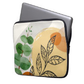 Botanical Boho Green Orange Laptopschutzhülle (Vorderseite Links)