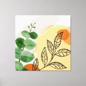 Botanical Boho Green Orange Leinwanddruck (Vorderseite)