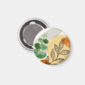 Botanical Boho Green Orange Magnet (Vorderseite/Rückseite)