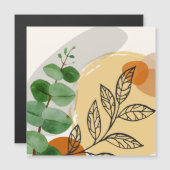 Botanical Boho Green Orange Magnetkarte (Vorne/Hinten)