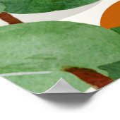 Botanical Boho Green Orange Poster (Ecke)