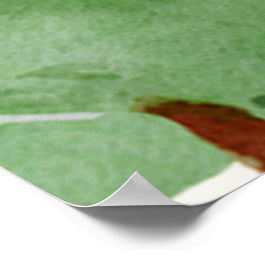 Botanical Boho Green Orange Poster (Ecke)