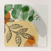 Botanical Boho Green Orange Puzzle (Horizontal)