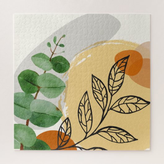 Botanical Boho Green Orange Puzzle (Vertikal)