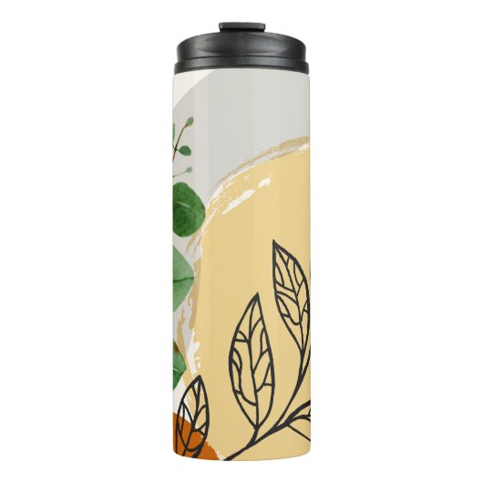 Botanical Boho Green Orange Thermosbecher (Vorderseite)