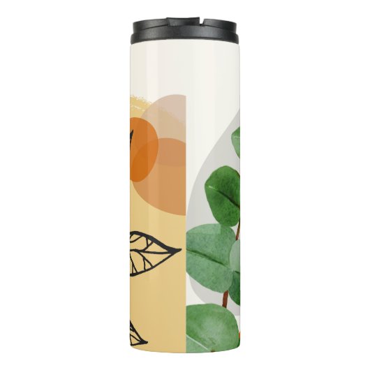 Botanical Boho Green Orange Thermosbecher (Rückseite)