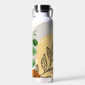 Botanical Boho Green Orange Trinkflasche (Vorne)