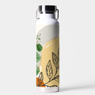 Botanical Boho Green Orange Trinkflasche