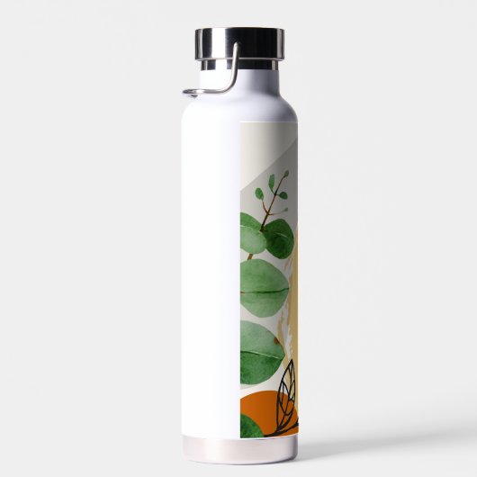 Botanical Boho Green Orange Trinkflasche (Rechts)