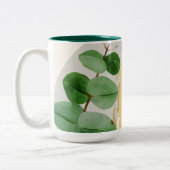 Botanical Boho Green Orange Zweifarbige Tasse (Links)
