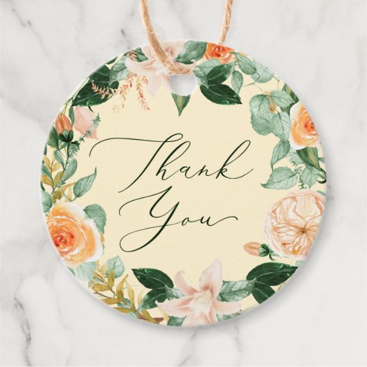 Botanical Boho Greenerenery Watercolor Vielen Dank Geschenkanhänger (Vorderseite)