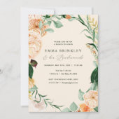 Botanical Boho Peach Bridesmaids Luncheon Brunch Einladung (Vorderseite)